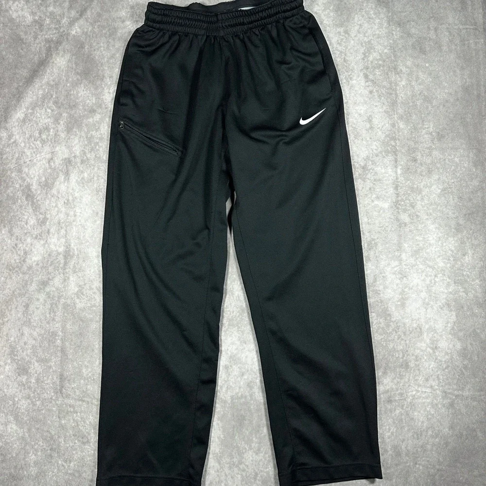 Nike Mens Athletic Track Pants XS Black Elastic Waist Zipper Pocket 26x31 Train